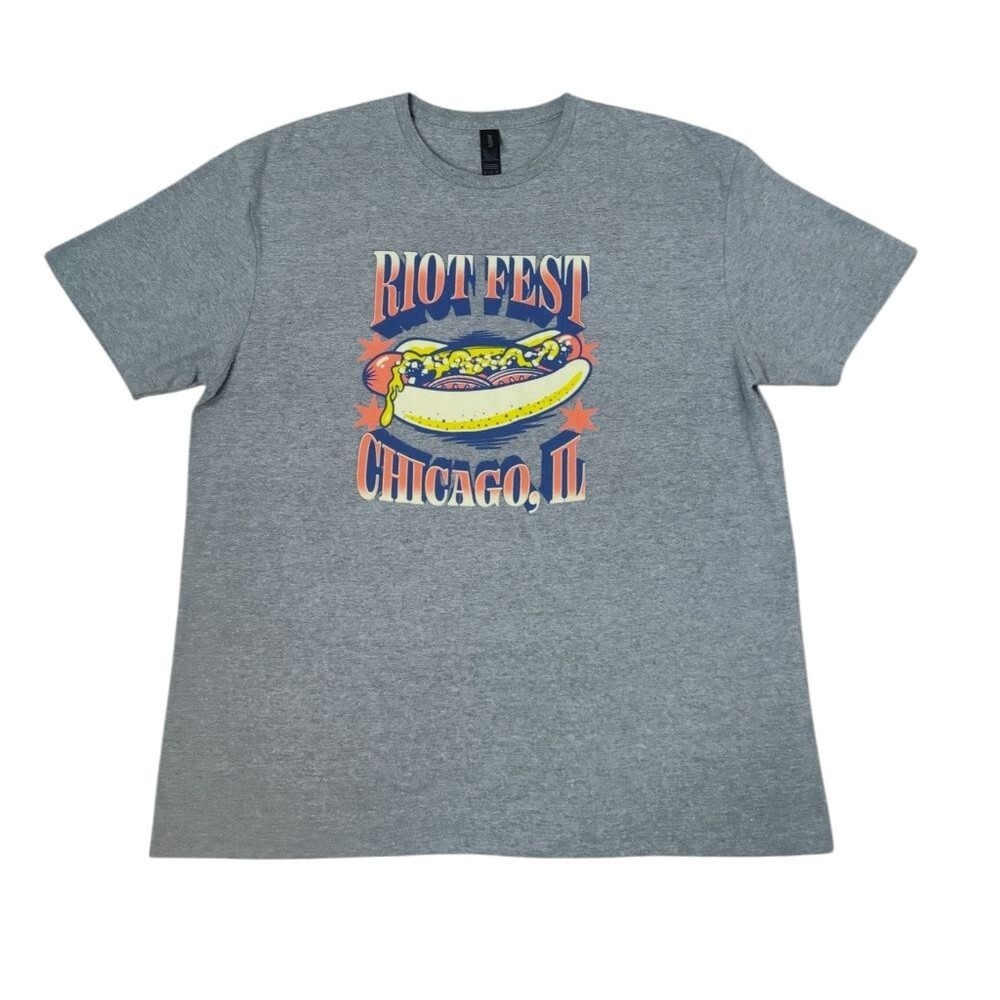 Riot Fest Chicago Concert T-Shirt Gray size XL